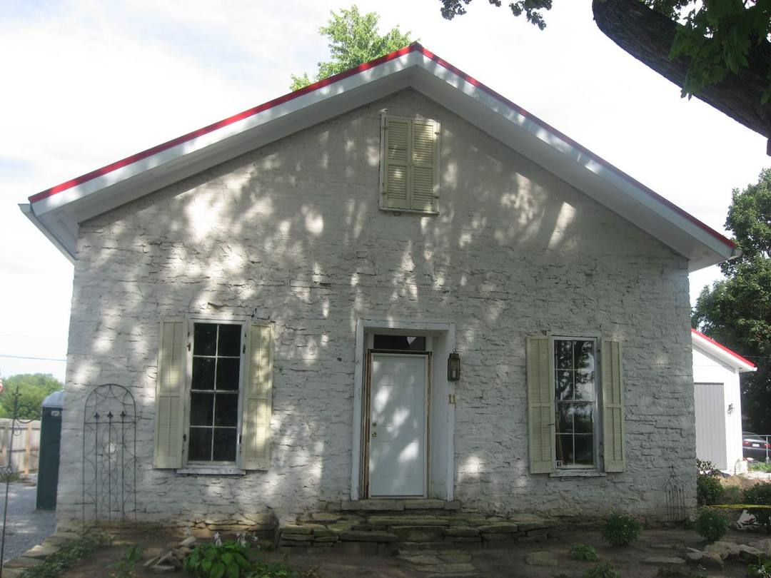 The Casstown Lutheran Stone Church, an 1839 stone church building on the National Register of Historic Places